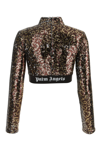 Palm Angels Women's Sequined Top | Size Medium | Pwab038