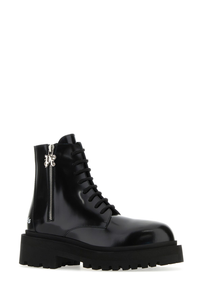 Palm Angels Combat Boots In Leather