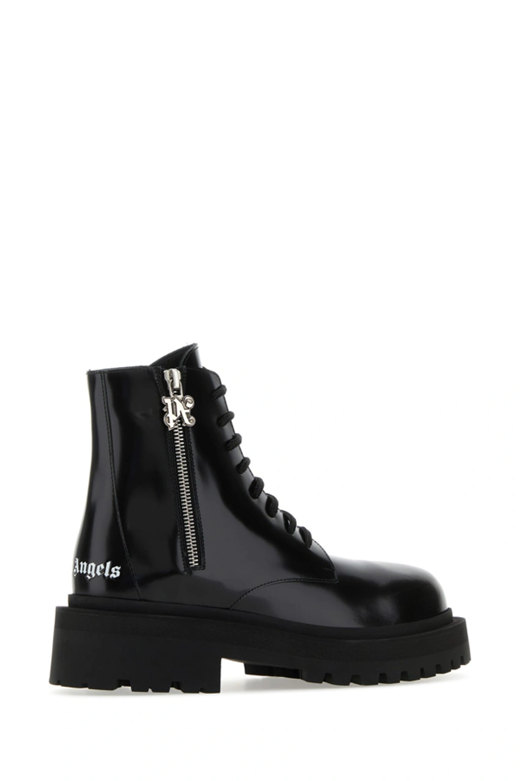 【関税込み】Palm Angels タン パネル アンクルブーツ Palm Angels Leather Lace-up Boots In Black | ModeSens
