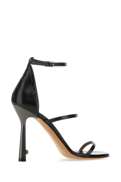 Off-white Lollipop Strappy Heel Sandals Woman Sandals Black Size 8 Calfskin