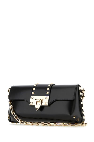 Valentino Garavani Black Leather Rockstud Shoulder Bag