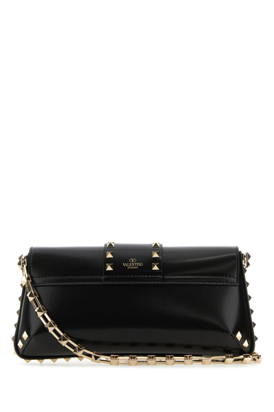 Valentino Garavani Black Leather Rockstud Shoulder Bag