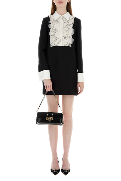 Valentino Garavani Black Leather Rockstud Shoulder Bag
