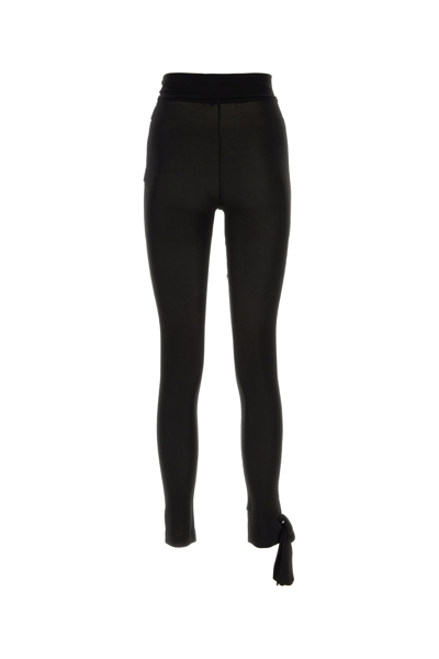 Msgm Semi-sheer Tied-waist Leggings