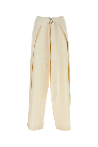 Ami Alexandre Mattiussi Pantalon Large A Pans Tons Neutres Pour Femme