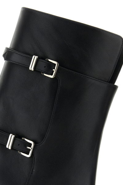 Sergio Rossi Black Leather Thalestris Ankle Boots