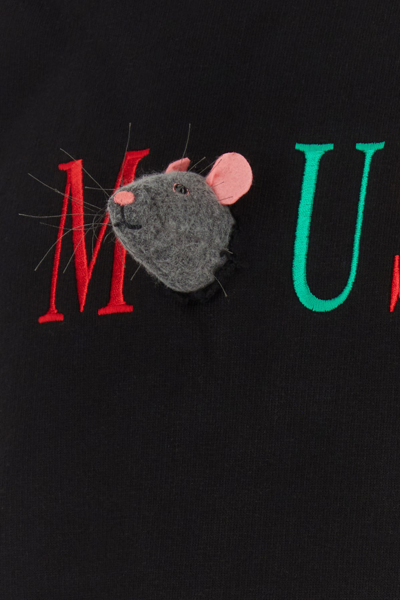 Doublet Motif-embroidered Cotton Hoodie In Black