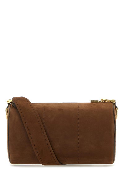 Max Mara Borsa A Tracolla Small In Nabuk Marrone Donna
