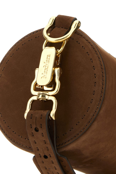Max Mara Borsa A Tracolla Small In Nabuk Marrone Donna