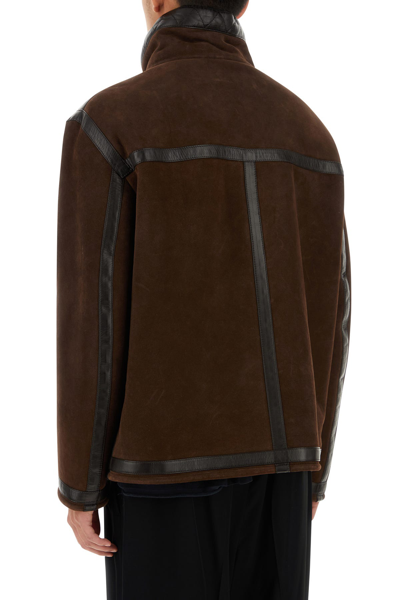 Fendi Giacca In Pelle Scamosciata Cioccolato Uomo