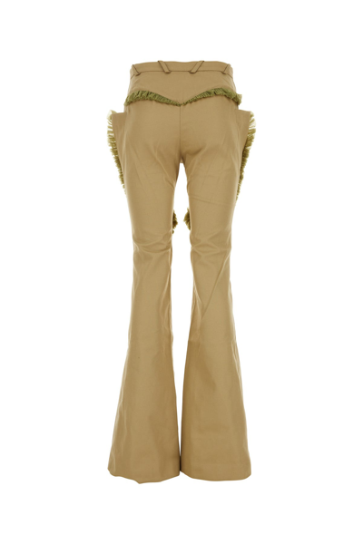 Kiko Kostadinov Feather Trim Flared Cotton Pant