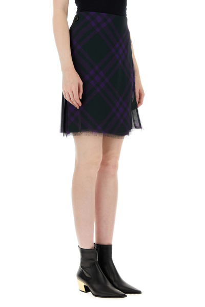 Burberry Check Print Kilt With Belted Detail