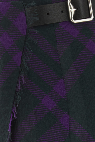 Burberry Check Print Kilt With Belted Detail