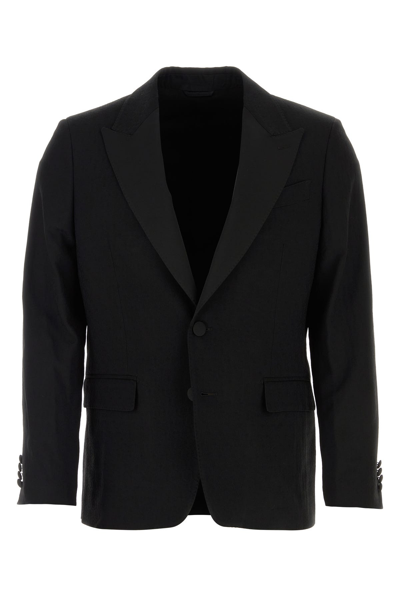 Etro Giacca In Lana Stretch Nera Uomo