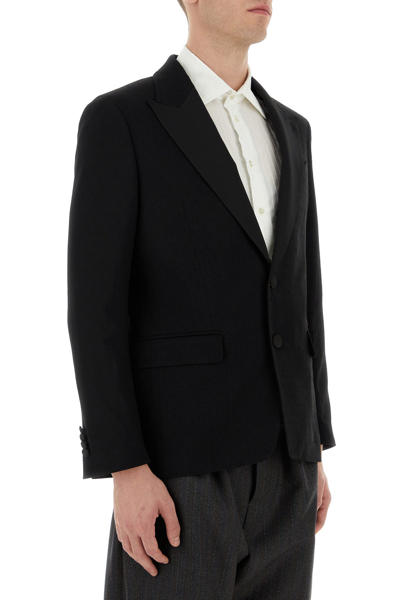 Etro Giacca In Lana Stretch Nera Uomo