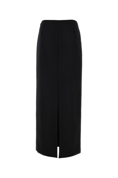Givenchy Wool And Mohair Long Skirt In Black