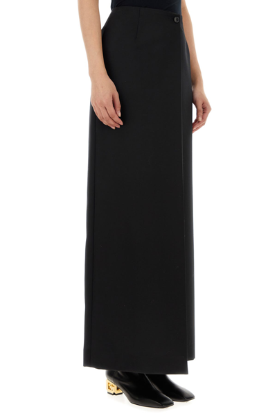 Givenchy Wool And Mohair Long Skirt In Black