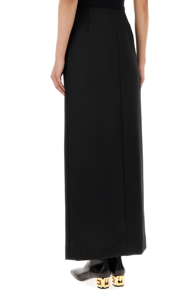 Givenchy Wool And Mohair Long Skirt In Black