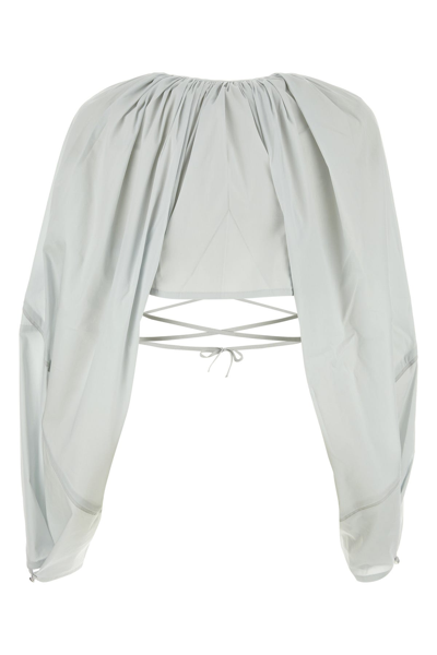 Kiko Kostadinov Stretch Cotton Blend Blouse With Bell Sleeves
