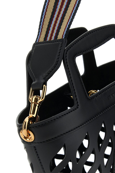 Etro Woman Black Leather Bucket Bag