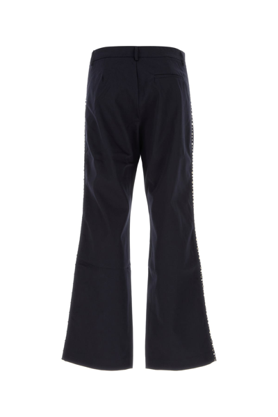Wales Bonner Pantalone In Cotone Blu Notte Uomo