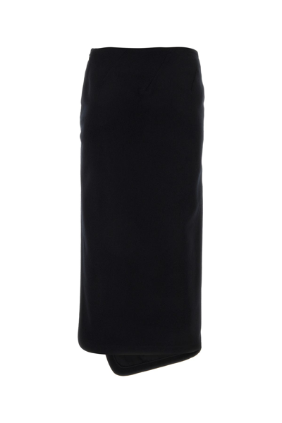 Ann Demeulemeester Felted Skirt With Velvet Texture And Asymmetric Hem