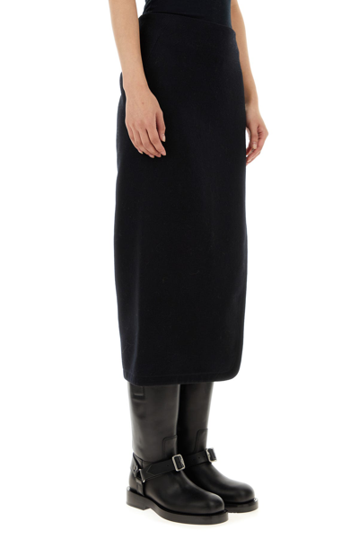 Ann Demeulemeester Felted Skirt With Velvet Texture And Asymmetric Hem