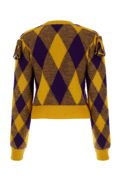 Burberry Ekd Check Knit Tassel-shoulder Crop Sweater