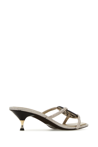 Tory Burch Pave Geo Bombe Miller Low Heel Sandal Shoes