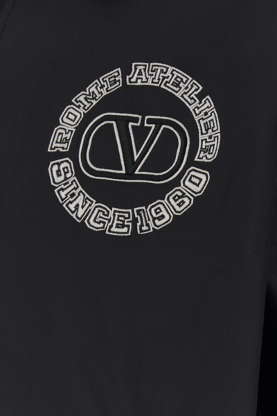 Valentino Track Jacket With Leather Sleeves And Patches