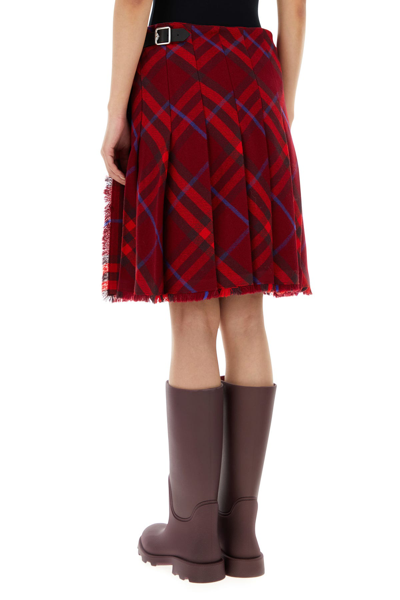 Burberry Woman Mini Skirt Brick Red Size 4 Wool