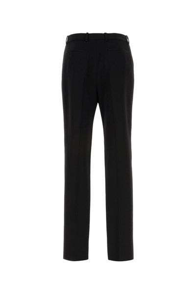 Saint Laurent Pantalone In Lana Nera Uomo