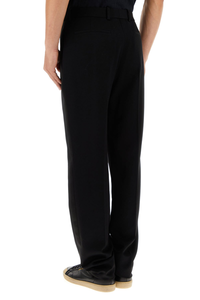 Saint Laurent Pantalone In Lana Nera Uomo