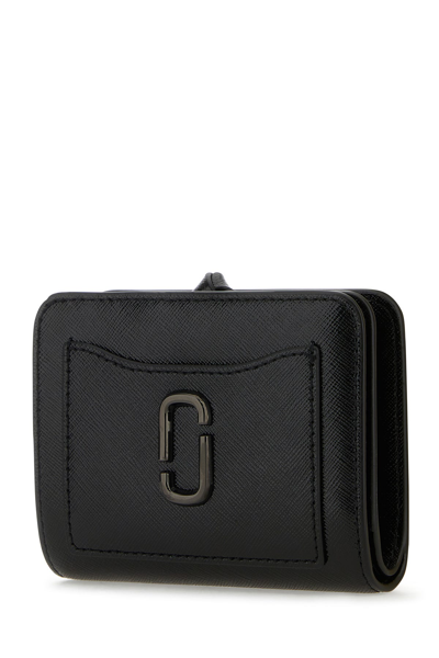 Marc Jacobs Black Leather Mini The Utility Snapshot Dtm Wallet In Black