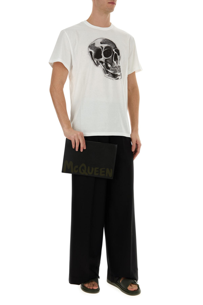 Alexander Mcqueen Leather Clutch With Mcqueen Graffiti Logo