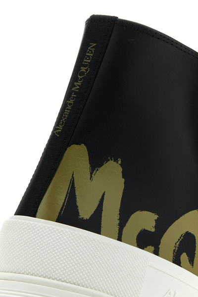 Alexander Mcqueen Tread Slick Ankle Boots In Calf Leather