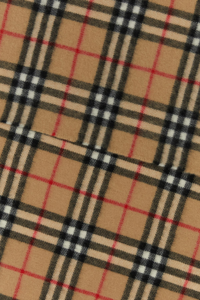 Burberry Checkered Cashmere Scarf With Fringed Edges