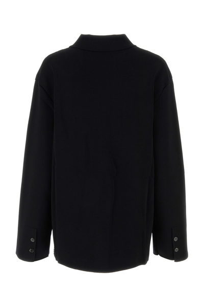 Nanushka Camicia In Misto Viscosa Stretch Nera  Donna