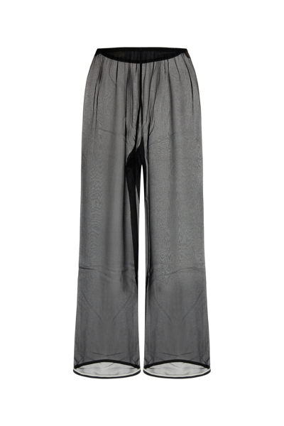 Bode Black Juana Sheer Silk Trousers