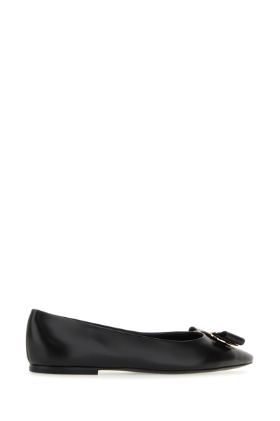 Ferragamo Varina Bow-embellished Patent-leather Ballet Flats