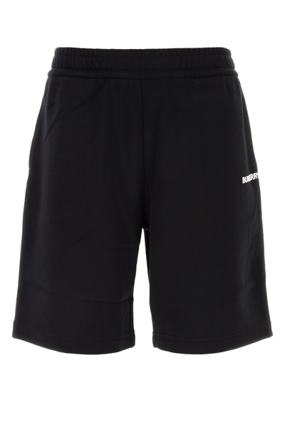 Burberry Relaxed-fit Green Shorts With Elastic Waistband In Black
