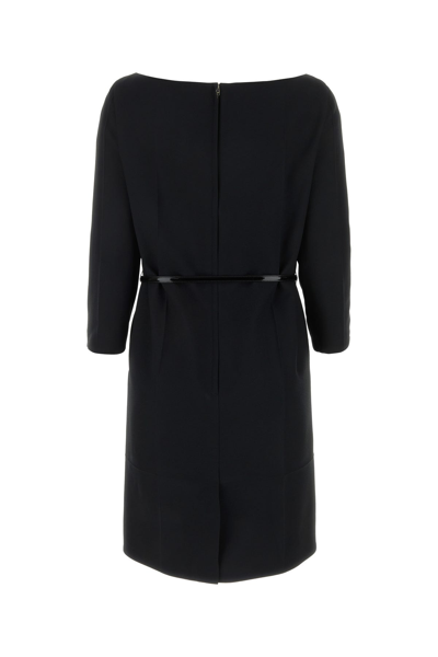 Gucci Mini Abito In Crepe Nero Donna