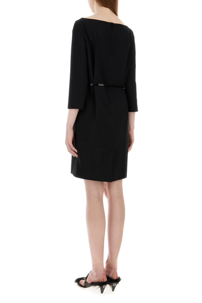 Gucci Mini Abito In Crepe Nero Donna