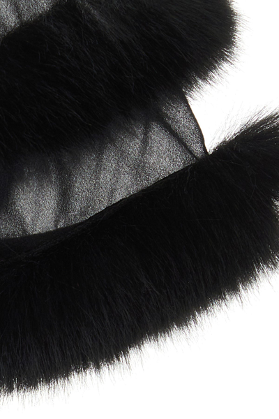 Gucci Sleeved Crewneck With Fur Trim And Ruched Detailing