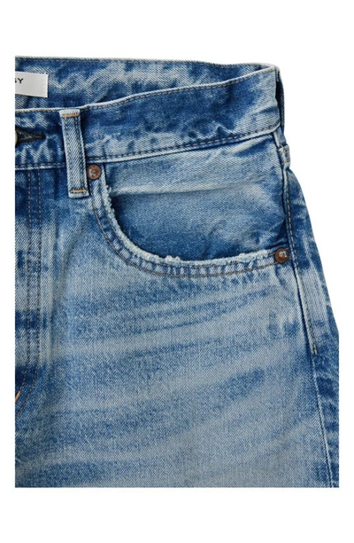 Shop Moussy Fairlawn High Waist Cutoff Denim Shorts In Light Blue