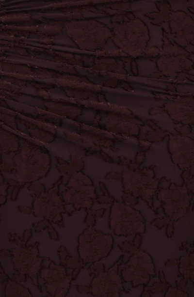 House Of Cb Adrielle Floral Burnout Skirt In Brown Leather