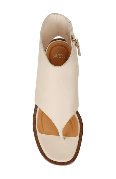 Shop Sarto By Franco Sarto Skye Zip Cutaway Sandal Bootie In Ivory