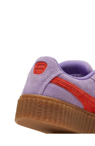 Shop Puma X Fenty Kids' Creeper Sneaker In Lavender Alert-burnt Red-gum
