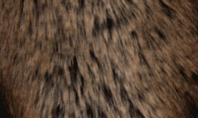 Mango Faux Fur Crop Jacket In Brown