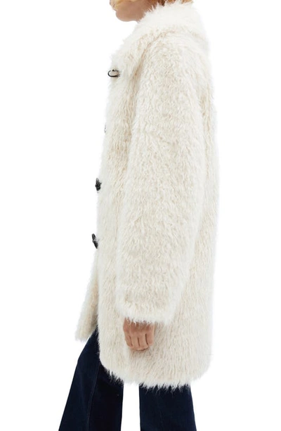 Shop Mango Faux Fur Toggle Coat In White